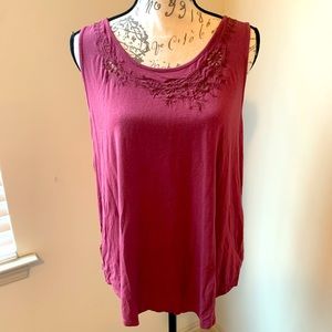 AE Burgundy Embroidered Favorite Tank